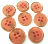  15mm Tonal Corals Bone Sheen 4 Hole Button