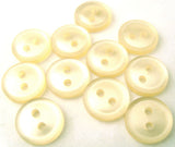 B0739 11mm Antique Cream Pearlised Polyester Shirt Type 2 Hole Button
