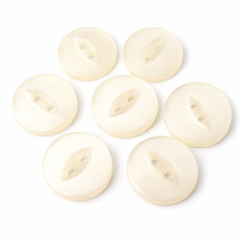 16mm Ivory Cream Polyester Fish Eye Button