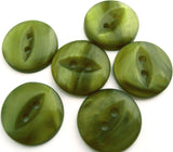 B12642 14mm Tonal Moss Greens 2 Hole Polyester Fish Eye Button