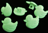 B12652 14mm Mint Green Duck Shaped Novelty Childrens Shank Button