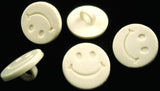 B14525 15mm Cream Smiley Face Design Novelty Childrens Shank Button