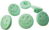 B14930 15mm Mint Green Smiley Face Design Novelty Shank Button