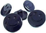 B15580 15mm Navy Blue Smiley Face Novelty Childrens Shank Button