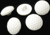 B1586 15mm Ceramic White Gloss Domed Golf Ball Shank Button