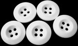 B6748 18mm White 4 Hole Gloss Nylon Trouser or Brace Type Button