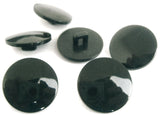 B16346 19mm Black High Gloss Nylon Shank Button