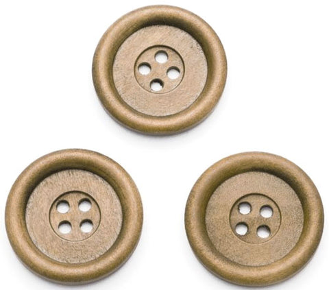 B16430 35mm Brown Wood 4 Hole Button