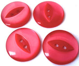 19mm Geranium Pink Polyester Fish Eye 2 Hole Button