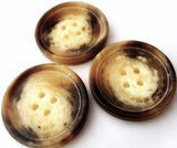 B1805 25mm Creams and Browns Gloss 4 Hole Button