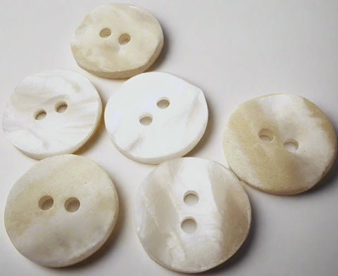 B1963 18mm Tonal Creams Reversible Pearlised or Uneven 2 Hole Button