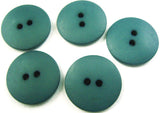 B2139 19mm Dusky Teal Soft Sheen Lightly Domed 2 Hole Button