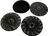 B2219 43mm Black-Natural White Vintage Textured 2 Hole Button