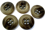 B2469 18mm Naturals-Drab Green-Dark Brown Bone Sheen 4 Hole Button