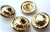 21mm Gold Heavy Metal Alloy Domed Shank Button