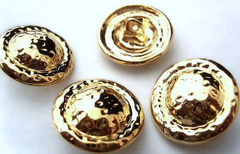 21mm Gold Heavy Metal Alloy Domed Shank Button