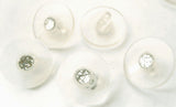 B2525 17mm Transparent Acrylic, Glittery Silver Centre Shank Button