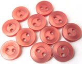 B2641 10mm Dusky Coral Pink Pearlised Polyester 2 Hole Button