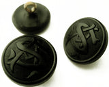B2880 19mm Black Textured A S Lettered Button with a Metal Shank