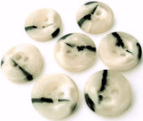 15mm Ivory, Creams & Black High Gloss Dink Centre 4 Hole Button