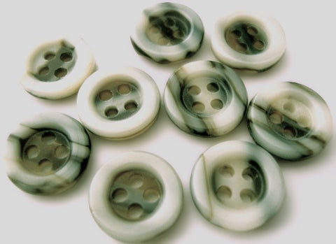 13mm Natural & Browns Gloss Faux Marble 4 Hole Button