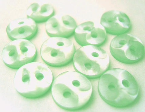 B3108 10mm Aqua Pearlised Shimmery 2 Hole Button