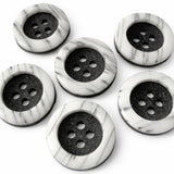 16mm Black & Off White Matte Centre 4 Hole Button