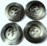 22mm Greys & Natural Soft Sheen Textured Rim 4 Hole Button