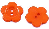 B3300 16mm Orange Gloss Daisy Flower Novelty Two Hole Button