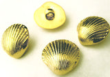 B4293 21mm Gold Plated Poly Seashell Shape Shank Button