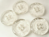 B4536 18mm Clear Chunky 4 Hole Button with Egraved White Lettering