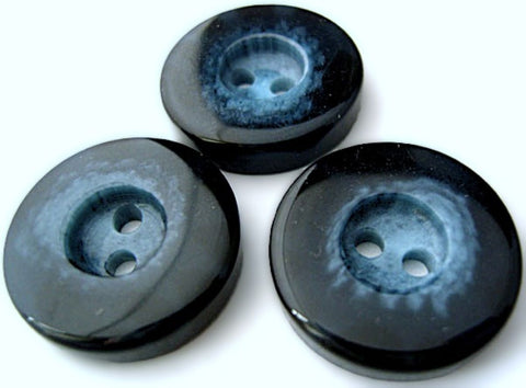 24mm Navy & Dusky Blues High Gloss Chunky 2 Hole Button