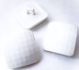 28mm White Golf Ball Gloss Square Shape Shank Button
