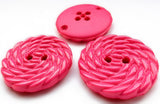 B5345 28mm Cerise Pink Gloss Textured Swirl Nylon 2 Hole Button