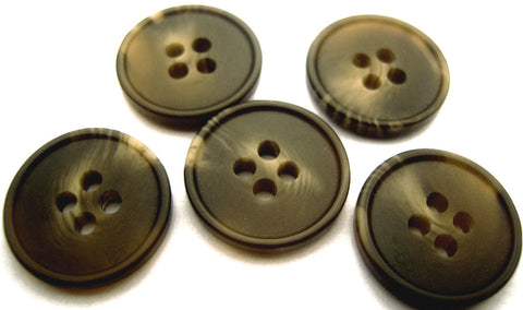B6858 17mm Browns and Beige Bone Sheen 4 Hole Button