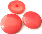 B7959 28mm Deep Coral Pink Lightly Domed Gloss Nylon Shank Button