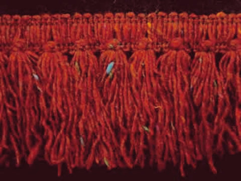 FT230 75mm Deep Rust-Mixed Colour Soft Tassel Fringining