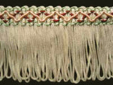 FT466 5cm Creamy Ecru Looped Fringe on a Cord Decorated Braid