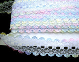 35mm White & Multi Colour Eyelet or Knitting in Lace