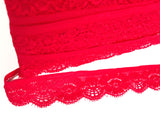 L636 27mm Red Flat Stretch Elasticated Lace