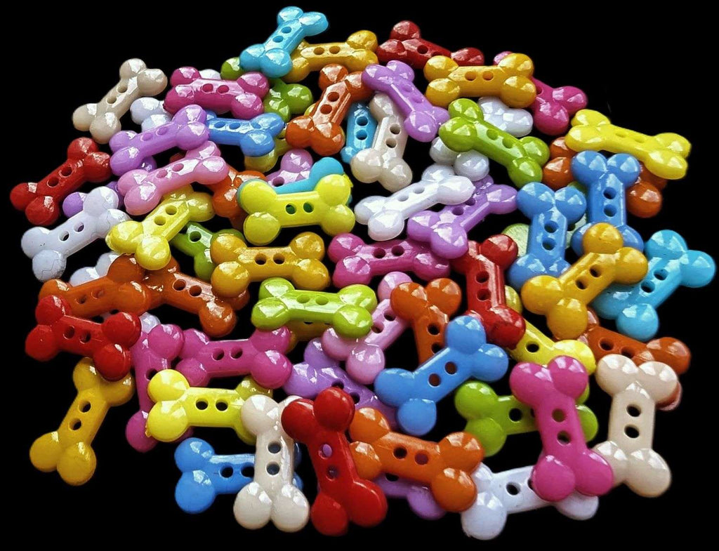 Assortment 18mm x 10mm Dog Bone Gloss Acrylic 2 Hole Buttons – Ribbonmoon
