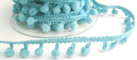 PPF7684 17mm Pale Blue Pom Pom Bobble Fringe