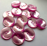 23mm Lilac Rose 2 Hole Button with a Vivid Shimmer