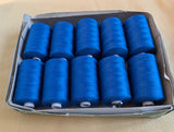 Royal Blue 10 x 900 metre Spools of 100% Polyester Sewing Thread