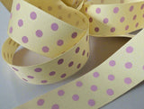 Yellow ribbon with pink polka dots 