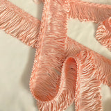 FT1876 52mm Peachy Coral Pink Looped Fringe on a Decorated Braid