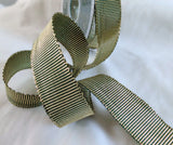 R0327 25mm Hunter Green & Metallic Gold Lurex Grosgrain Ribbon