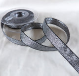 R7712 15mm Silver-Black Metallic Woven Lame Ribbon by Berisfords