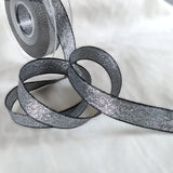 R7712C 15mm Silver-Black Metallic Woven Lame Ribbon by Berisfords