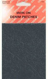 PATCH02 13 x 10cm Black Denim Iron on Patches (pair)